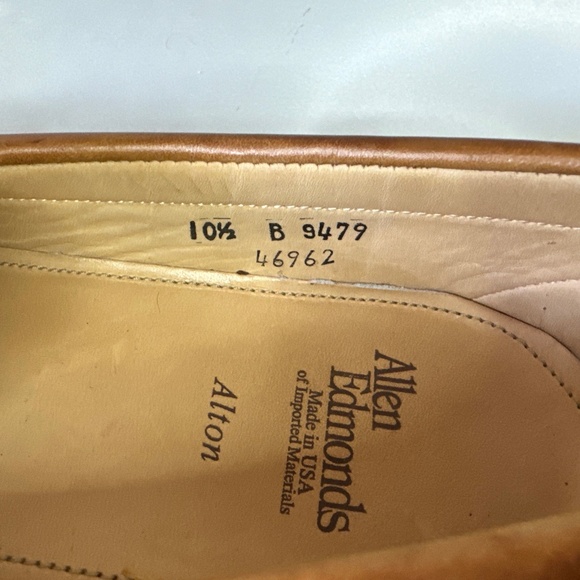 Allen Edmonds Alton Kiltie Loafer Men\'s Size 10.5 B Chestnut Tan Leather Bow Moc main image 8